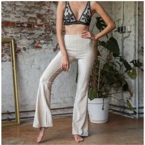 Free People pull on cord flares beige size S